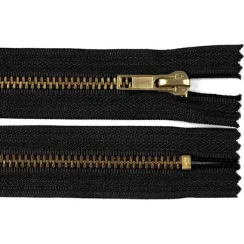 Zip Zdrhovadlo zip staromosazný 65cm dělitelný 6mm černá