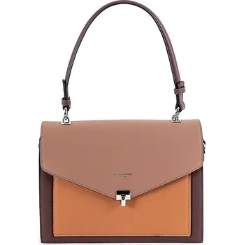 Střední hnědá pevná kabelka-aktovka na rameno/do ruky David Jones 6409