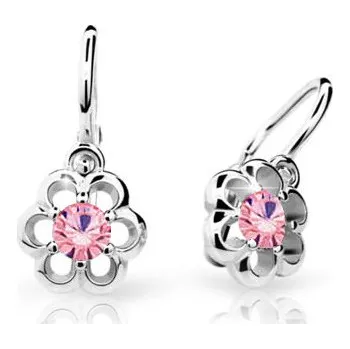 Náušnice Cutie Jewellery Dětské náušnice z bílého zlata C1947B Pink -Bílé zlato 585/000
