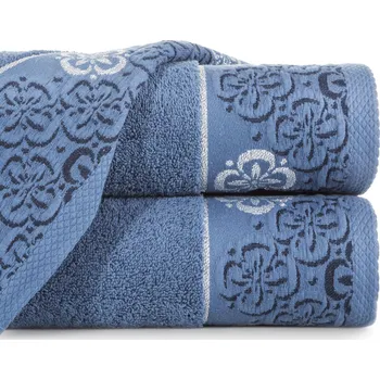 Ručník Bavlněný froté ručník s bordurou SAMANTA 50x90 cm, modrá, 480 gr Mybesthome Varianta: ručník - 1 kus 50x90 cm