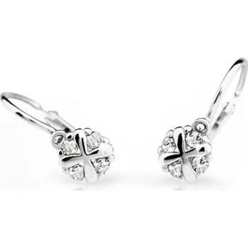 Náušnice Cutie Jewellery Dětské náušnice z bílého zlata C2153B CZ White -Bílé zlato 585/000