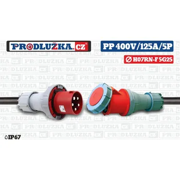 Prodlužovací kabel Prodlužka.cz Prodlužovací přívod 400V/125A/5p/5G25/IP67 M: Délka 10 m