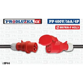 Prodlužovací kabel Prodlužka.cz Prodlužovací přívod 400V/16A/4p/4G2,5/IP44 M: Délka 10 m