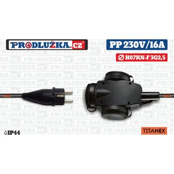 Prodlužovací kabel Prodlužka.cz Prodlužovací přívod Titanex trojzásuvka ABL 230V/16A/3G2,5 M: Délka 50 m
