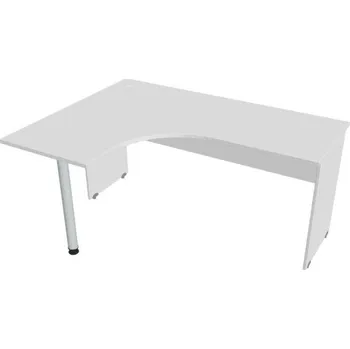 Kancelářský vozík HOBIS kancelářský stůl pracovní tvarový, ergo pravý - GE 60 P, bílá + doprava zdarma