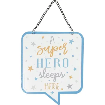 Plechová cedule Menší kovová závěsná cedule s textem - 21*18 cm