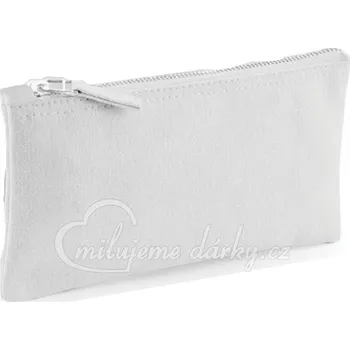 Kosmetická taška Jednoduchá plochá kosmetická taška se zipem, pevná bavlna, šedá, 22x15cm