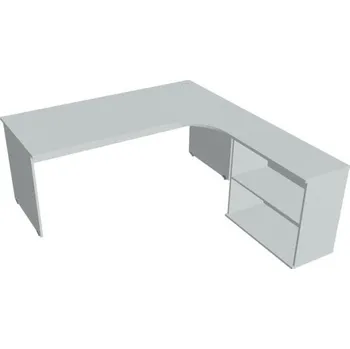 Kancelářský vozík HOBIS kancelářský stůl pracovní, sestava levá - GE 1800 H L, šedá + doprava zdarma