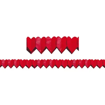 Girlanda srdíčka červená malá, 400x8cm, 1ks