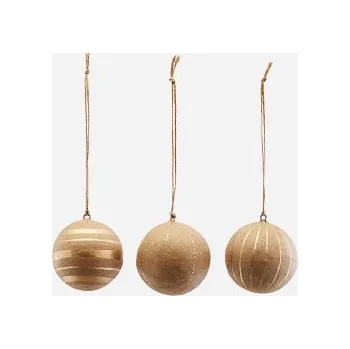 Vánoční dekorace Set 3 ks vánočních ozdob Craft Gold 8 cm