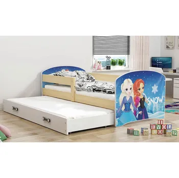 Postel ImportWorld Dětská postel Felix 1 80x160 - 2 osoby, s přístýlkou - Borovice, Sníh