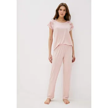 Dámské pyžamo Luisa Moretti Dámské bambusové pyžamo SUSANA, Růžová, V dárkovém boxu, Bambusové vlákno 100%, Krátký rukáv - vel. S
