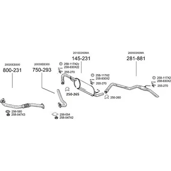 Výfuková trubka výfuková trubka střední Bosal 750-293