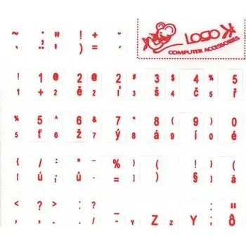 PremiumCord červené přelepky na klávesnici CZ