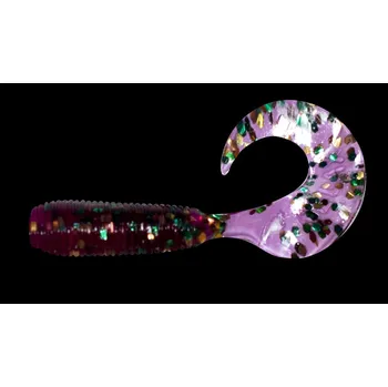 Umělá nástraha Relax Gumová nástraha Twister Standard 4 cm 3 ks Purple Green-Gold Glitters