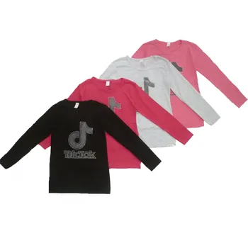 TURECKÁ MÓDA DÍVČÍ TRIKO "TIK TOK" Barva: šedá, Velikost: 128