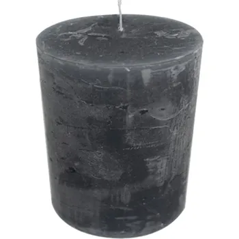 Svíčka Tmavě šedá nevonná svíčka XL válec - Ø 10*15cm
