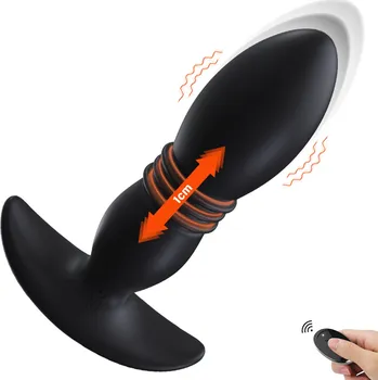 Anální kolík Paloqueth Anal Thrusting Plug with Remote Black
