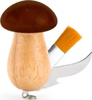 Kikkerland Houbařský nožík se štětečkem v dřevěném hříbku