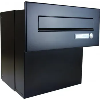 Poštovní schránka 1x poštovní schránka F-042 k zazdění do sloupku + čelní deska se zvonkem ČD-2 - RAL 9005 MAT. - ČERNÁ