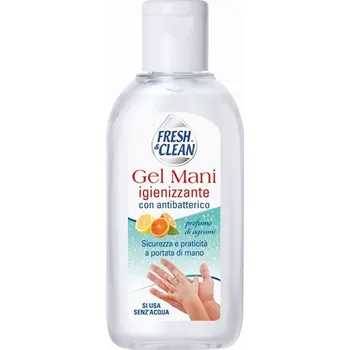 SODALCO s.r.l, FRESCH & CLEAN - dezinfekční gel na ruce s citrusovou vůní 70% alkoholu.