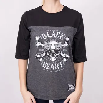 Dámské tričko Dámské Triko BLACK HEART DEAD PIN UP Barva: šedá, Velikost: L