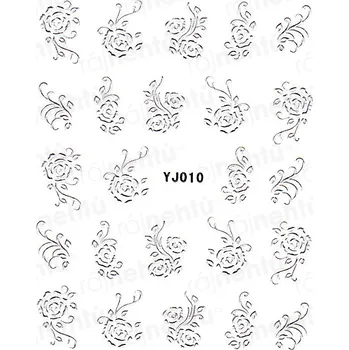 Samolepky na nehty - stříbrné 010