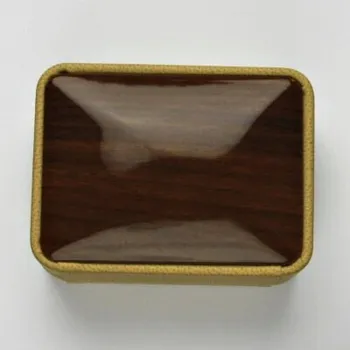 Dárková krabička Dřevěná krabička na snubní prsteny, dřevo-kůže, DM-3