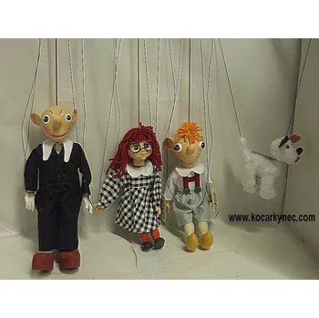 loutka Loutky dřevěné sada Hurvínek, Spejbl, Mánička a Žeryk sada 4 kusů