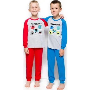 Chlapecké pyžamo Taro, dětské pyžamo 765/2-Gawel, dlouhý rukáv, červená, vel. 116