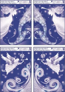 Okenní dekorace Anděl Přerov Anděl rohová fólie s glitrem 38 x 30 cm
