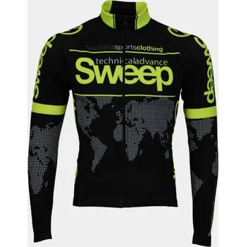 cyklistický dres SWEEP CYKLISTICKÝ DRES ELITE S DLOUHÝM RUKÁVEM D017 black/color fluo Velikost: XL