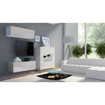 Obývací stěna Gibmeble obývací stěna Calabrini 9 + doprava zdarma, barevné provedení bílá