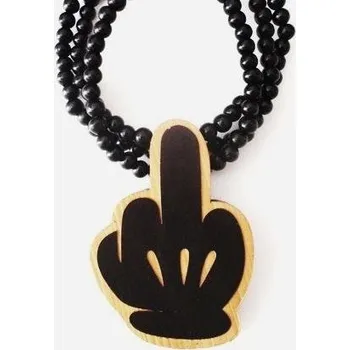 Růženec Woodrow Dřevěný přívěsek Fuck Off + korále