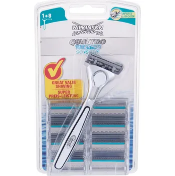 Wilkinson Sword Quattro Titanium Sensitive 1 ks + 8 náhradních hlavic