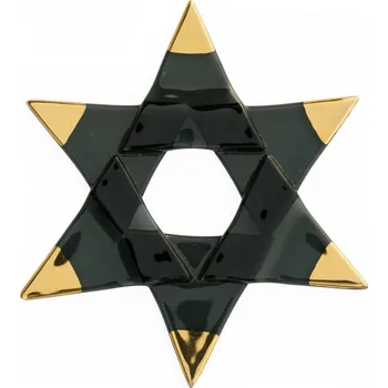 Vánoční ozdoba WAGA Vánoční skleněná ozdoba hvězda zlatá