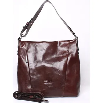 Kabelka Luxusní dámská tmavěhnědá kabelka do ruky/na rameno Marta Ponti no. 79