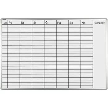 Plánovací tabule ekoTAB týdenní, 100 x 70 cm, lakovaná