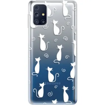 Pouzdro na mobilní telefon Odolné silikonové pouzdro iSaprio - Cat pattern 05 - white - Samsung Galaxy M31s