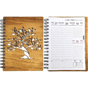 Diář Amadea Dřevěný diář s motivem stromu A5 2021