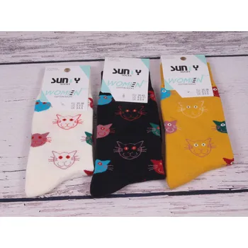 Dámské ponožky Ponožky bílé s kočkami pro milovníky koček velikosti ponožek: 23-25 (EUR vel. 35-38)