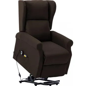 Masážní křeslo Vidaxl Dekorhome Masážní zvedací křeslo tmavě hnědé