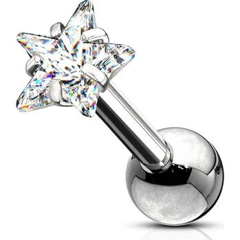 Piercing Šperky4U Cartilage piercing do ucha, hvězda - CP1050-03