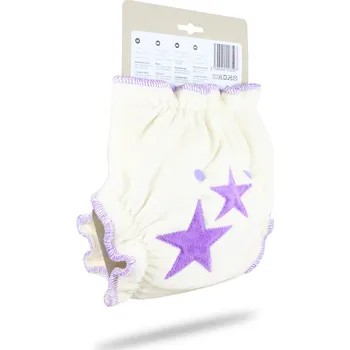 látková plena Maxi/noční plena SZ froté přírodní FIALOVÁ HVĚZDY + 2 vkládačky Petit Lulu
