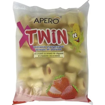 Cukrovinka TWIN KUKUŘIČNÉ POLŠTÁŘKY S JAHODOVOU NÁPLNÍ 140G