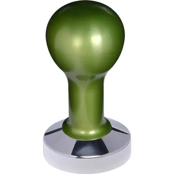 Buna café tamper, kov, zelený, 57 mm, nerez lesk, plochý