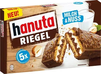 Čokoládová tyčinka Ferrero Hanuta Riegel Milk & Nuss 5 x 34,5 g