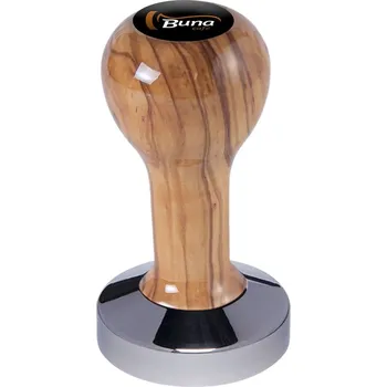 Buna café tamper, oliva, lak, TP, 58.35 mm, nerez lesk, konvexní