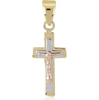 Přívěsek Lillian Vassago Přívěsek křížek z kombinovaného zlata LLV06-GP118