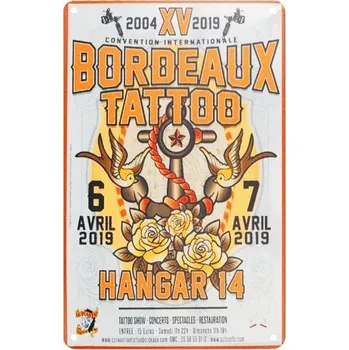 Kadeřnické nůžky Plechová retro cedule Tattoo TA142